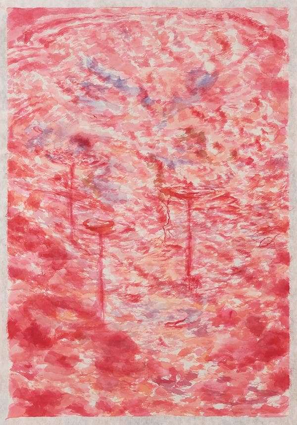 최애경, 무제 66X97 Acrylic on Korean Paper 2017