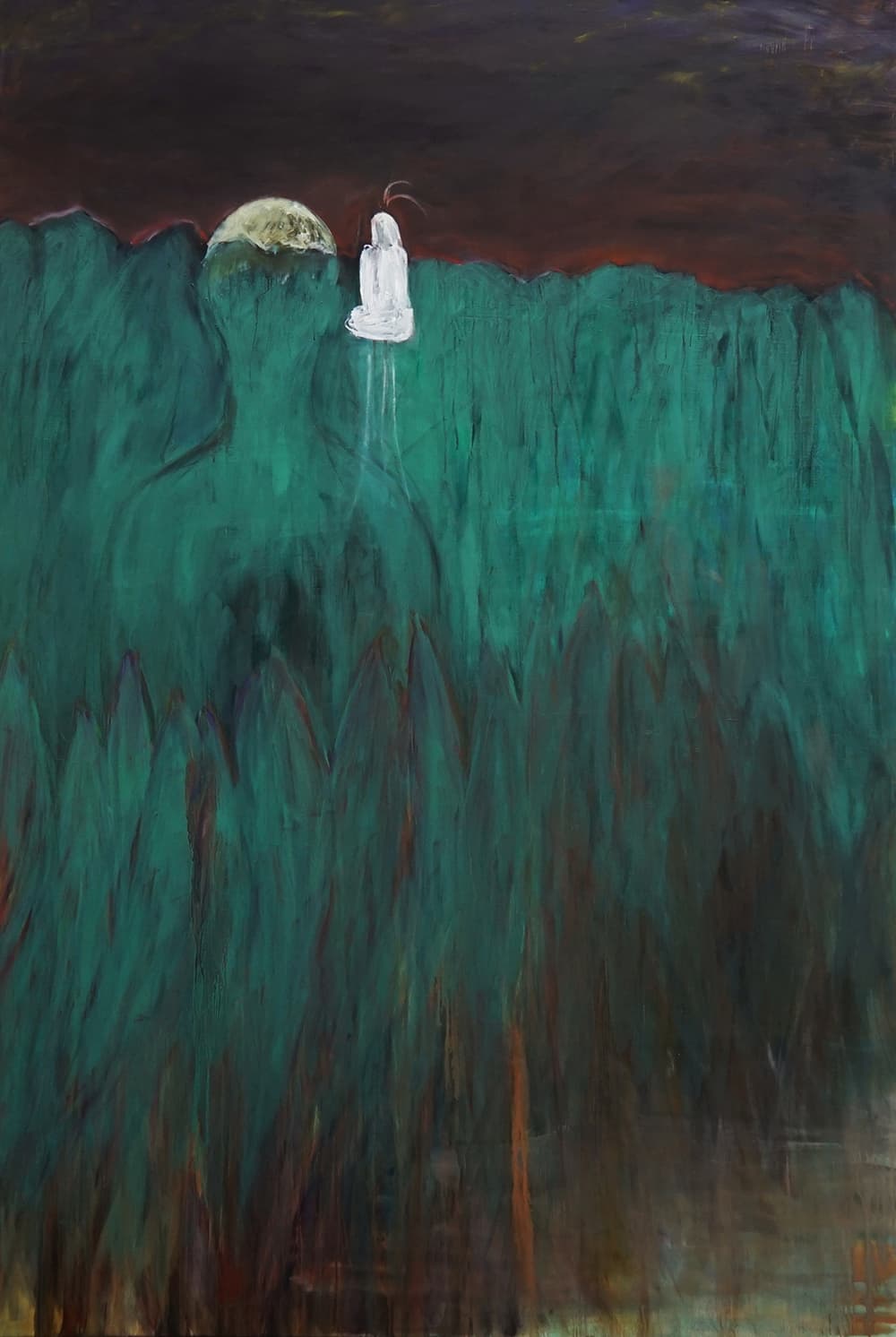 손미정_뛰어 보았자 벼룩  Pigment and Oil on canvas  193.9x130cm  2018-2020