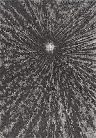 한진, 오목한 밤, Una Notte Concava, , 49.7x34.7cm, pencil on cotton paper, 2017