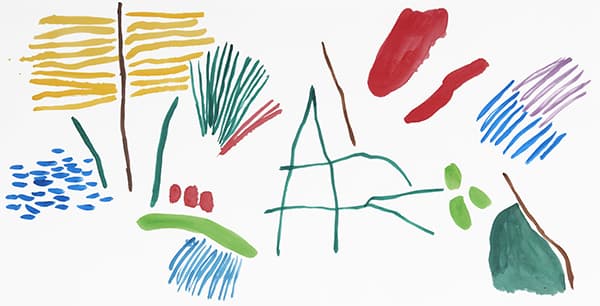 김옥정, 리듬05, 72cm×137cm, 한지에 채색, 2018