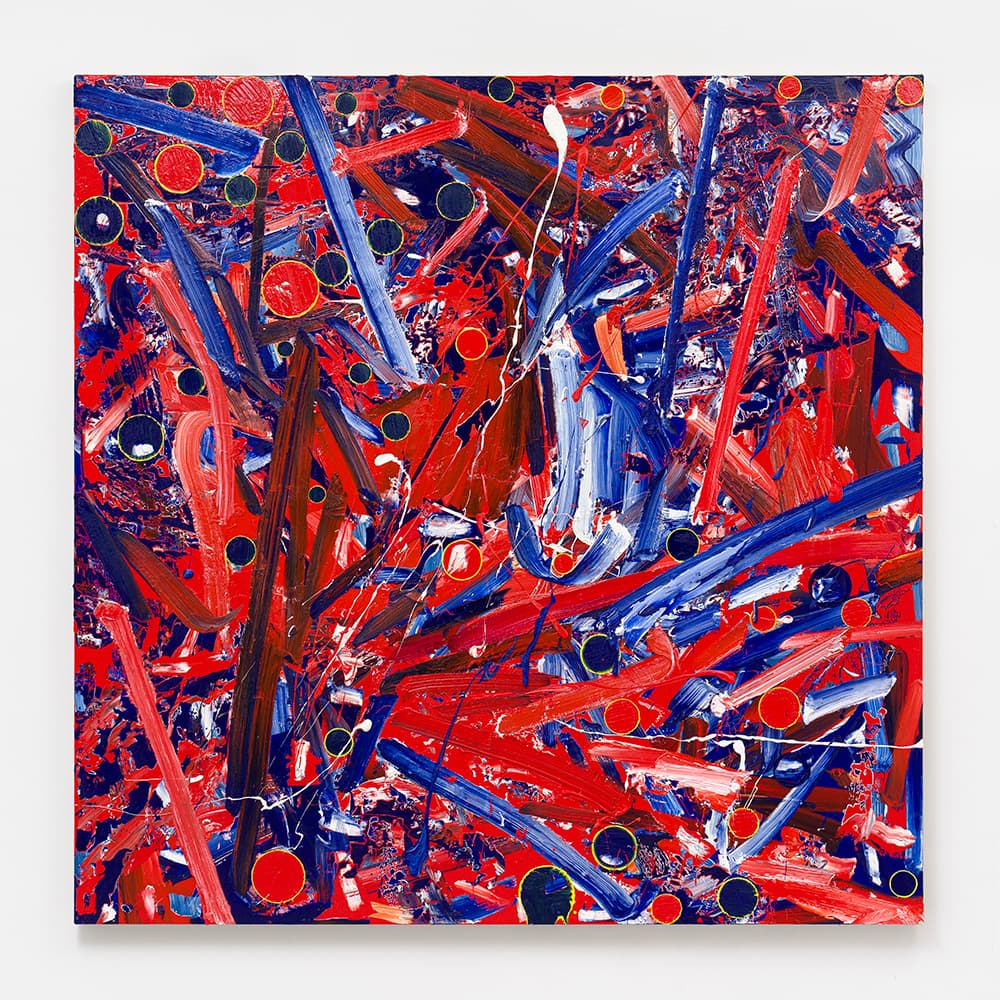 김서울 Seoul Kim, 스칼라 앤 벡터 No.12 Scalar and Vector No.12, 2024, iridescent acrylic, oil on clear sized linen canvas(extra fine texture), 172 x 172 cm