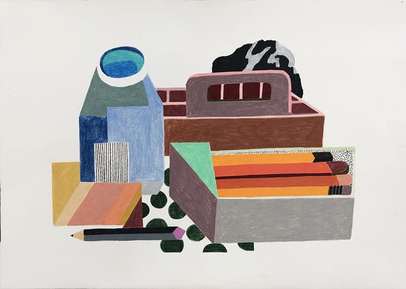 이미주, Draw Lucid Things Series 03, 종이에 색연필, 35x50cm, 2019
