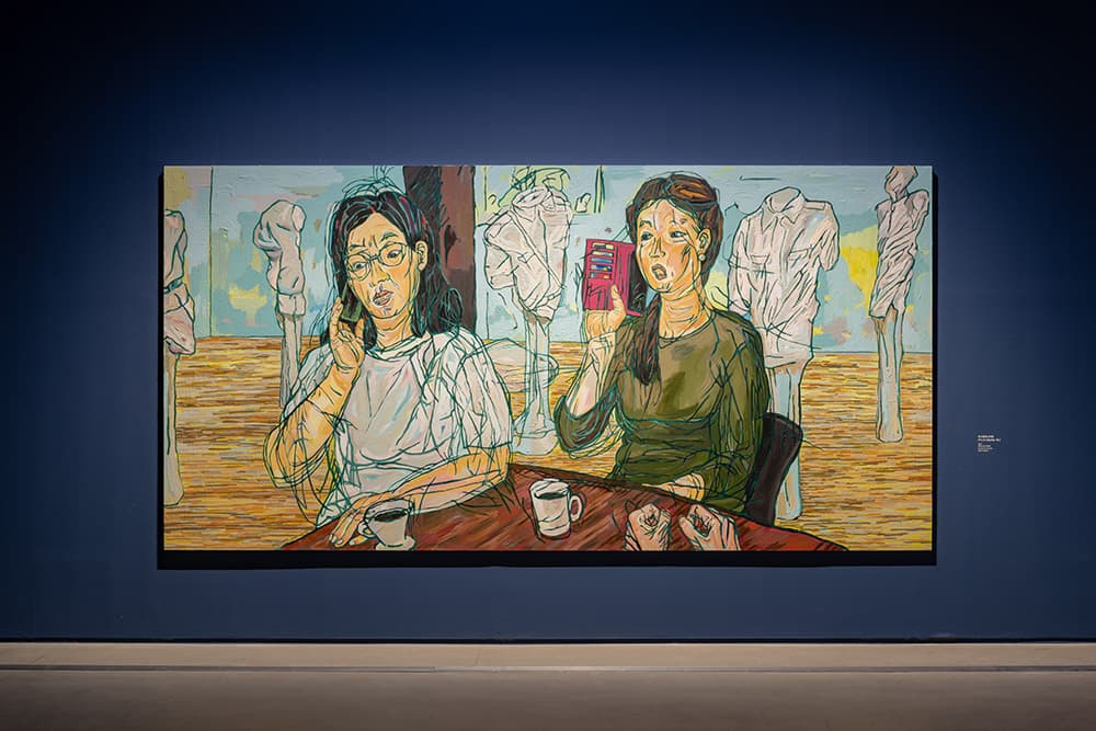 방정아, 전시중입니다만, 2021, 캔버스에 아크릴릭, 200×400cm 사진 홍철기