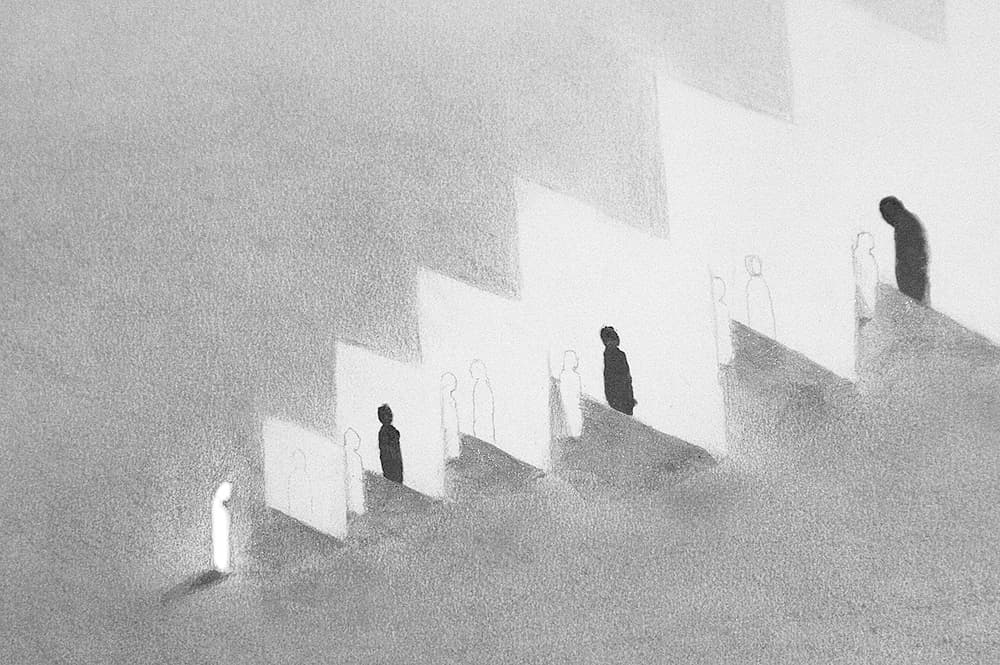 이봄, 모양책, 119 x 84 (cm), acrylic & pencil on tracing paper, drawing book, 2022