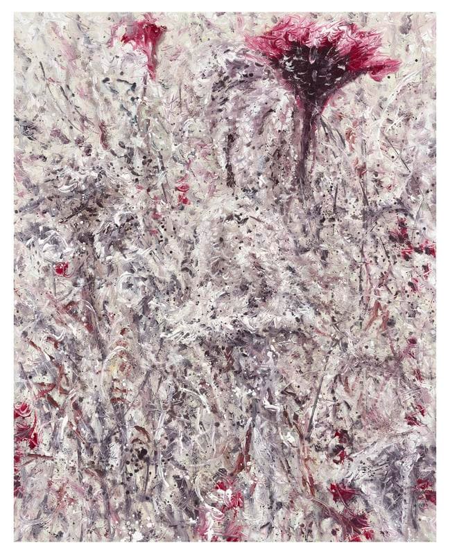 Kim Jiwon. 맨드라미 Mendrami, 2018, oil on linen, 91 x 73 cm. Courtesy of the artist & PKM Gallery