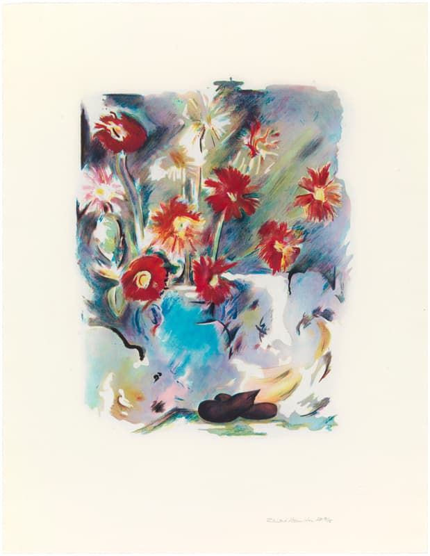 Richard Hamilton, Trichromatic flower-piece, 1973-74, Colour aquatint in 3 colours and black from 4 plates, 42.4 x 33 cm (plate) / 65.2 x 50.5 (sheet)