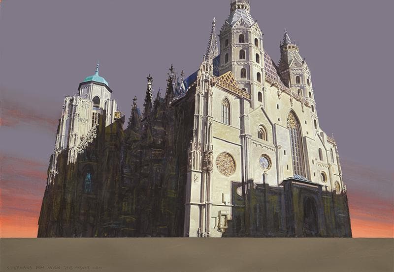Stephansdom, Wien, 70x100cm, Acrylic on Fabriano, 2015