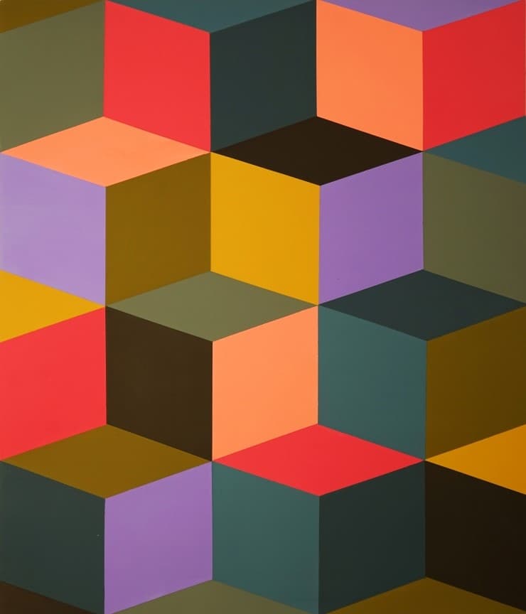 이웅철, Color-Field Relief No.14_45 x 52cm_acrylic on PLA_2019