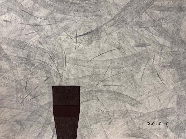 <화분굴뚝>, 종이에 잉크 펜, 38×54cm, 2018