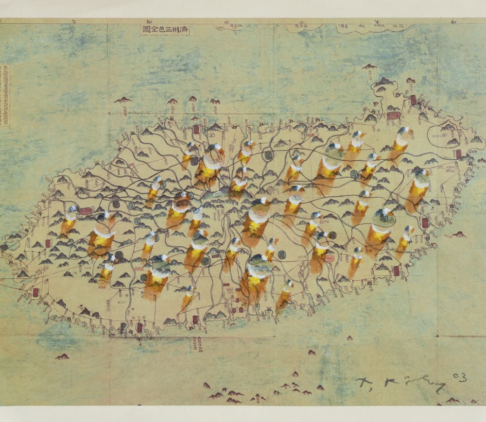 김창열,물방울 Water Drop, 2003, Acrylic on the calendar, 34x38cm