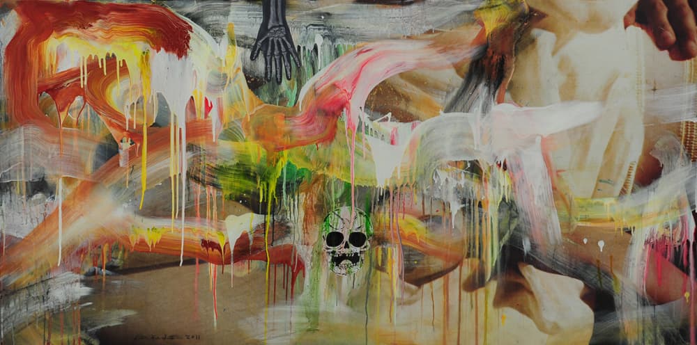 김구림, 음과 양 11-S.43 캔버스에 디지털 프린트, 아크릴, 200x100cm, 2011