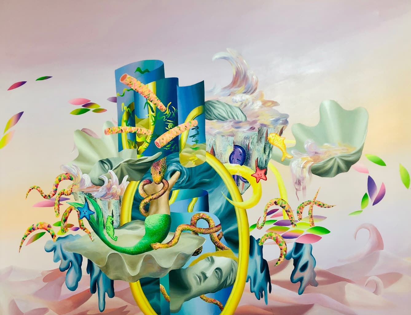 남택경, 파도, 캔버스에 아크릴, 145㎝×112㎝, 2019