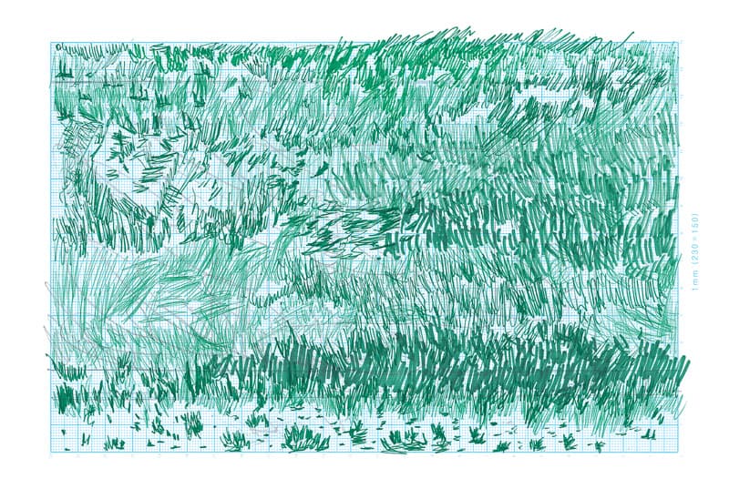 박형진  무더위와 잡풀  모눈종이 위에 녹색펜  17.8×26㎝  2016