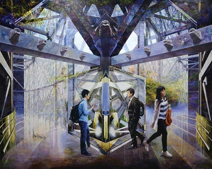이귀영, 구조-현대인.structure-contemporary people, 182x228cm, acrylic on canvas, 2014