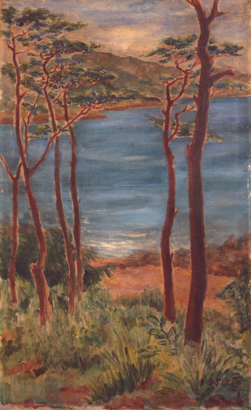 이종우 <풍경>, 1956 캔버스에 유채, 117x72.2