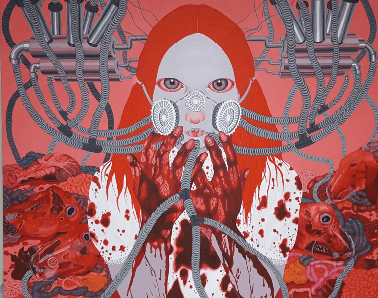 성병희, 질식[Suffocated]_.acryl on canvas_162x131cm_2017