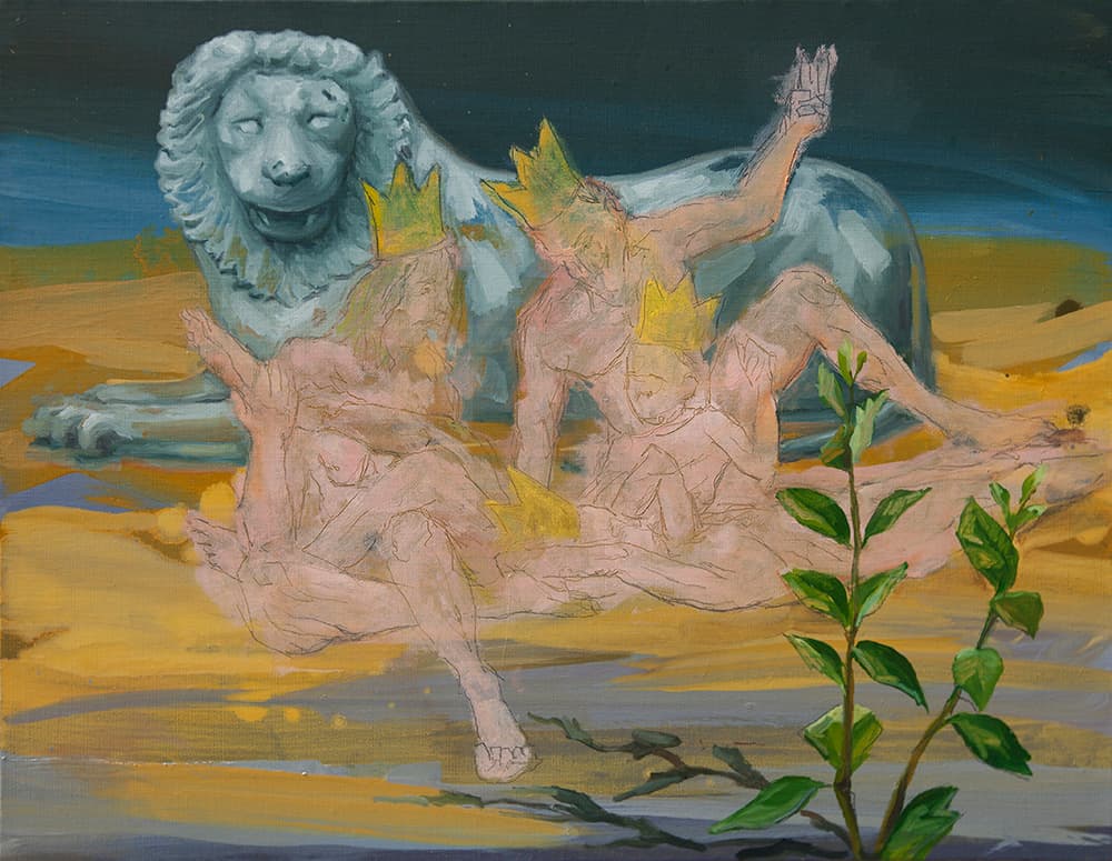 양경렬, Naked royal family, Oil on linen, 41x53cm, 2022