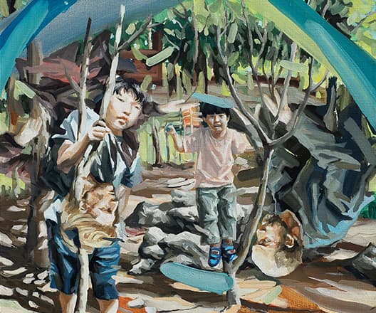 양경렬_Stare at someone_2018_Oil on linen_45x53cm