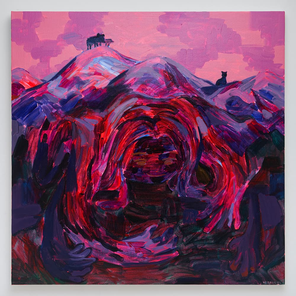김허앵, 사랑하는 저녁 Dear evening  2023, Acrylic on canvas, 97x97(cm)