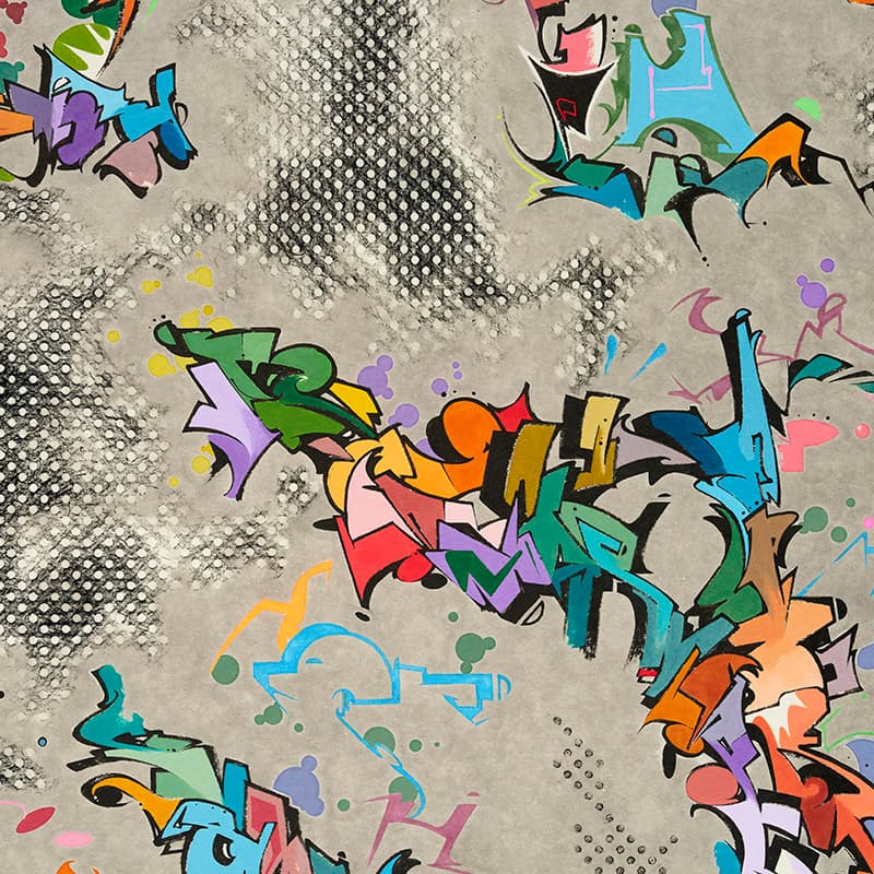 이른 봄, 종이에 먹, 잉크, 아크릴릭 잉크, 194×1300cm (10폭), 2020~2021(상세이미지)