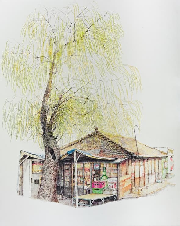 이미경, 해룡상회 100 X 90cm with a pen, use the acrylic ink on paper 2010