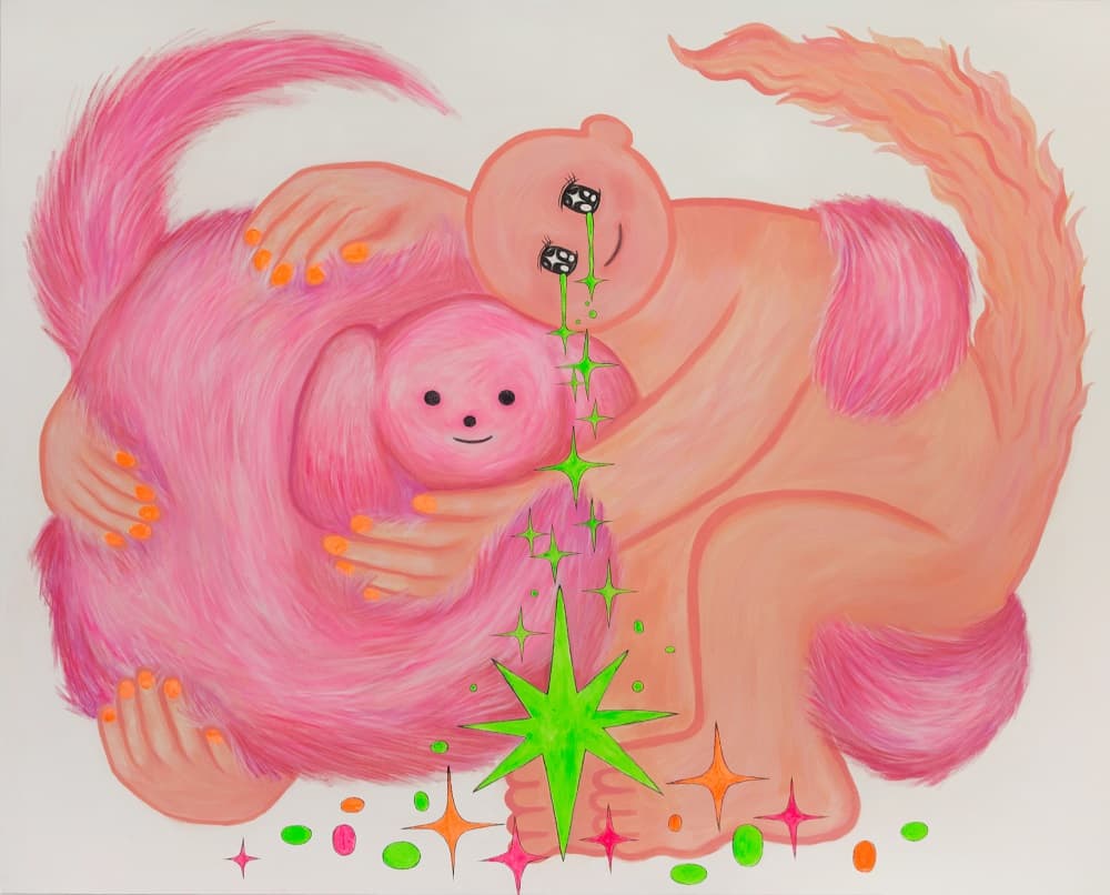 손민희_내게도 꼬리가 있다면_2023_Acrylic and oilstick on canvas_130 x 162cm