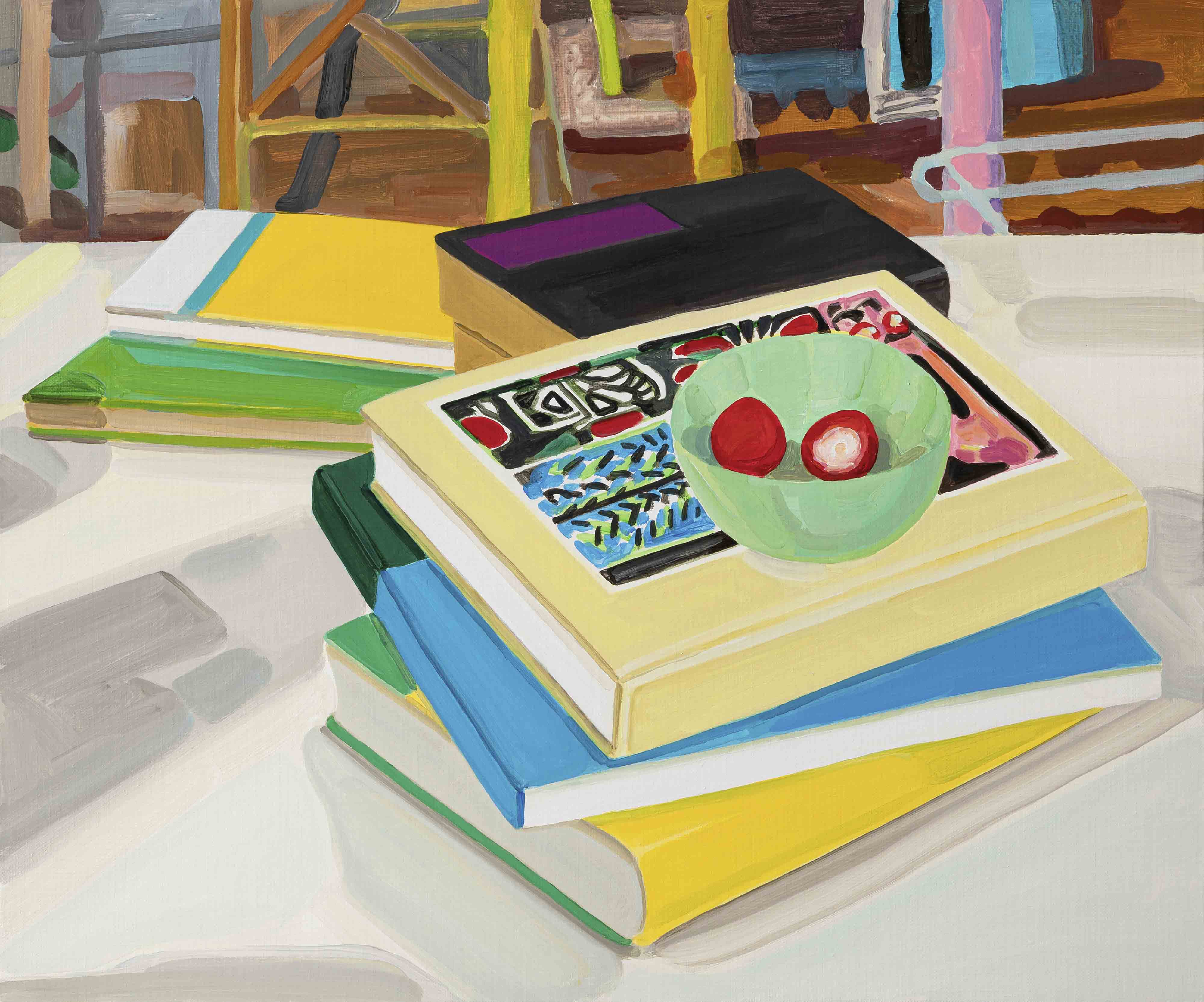 노석미, 책과 먹이 Books and Feed 01, 60.6x72.7cm, acrylic on canvas, 2020