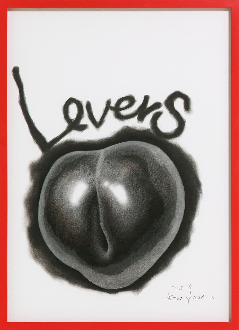 김윤아_LOVERS_80x58cm_Charcoal on paper, wood frame_2019
