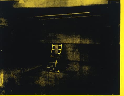 소형 전기 의자, 1964-1965, 리넨에 아크릴, 실크스크린 잉크