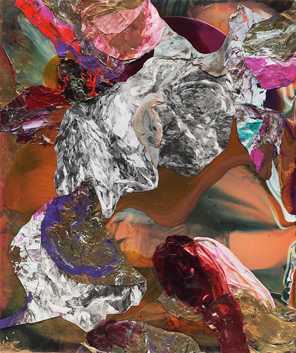 Sansu_193,collage,acrylic,graphite on wood, 80x117cm,2018