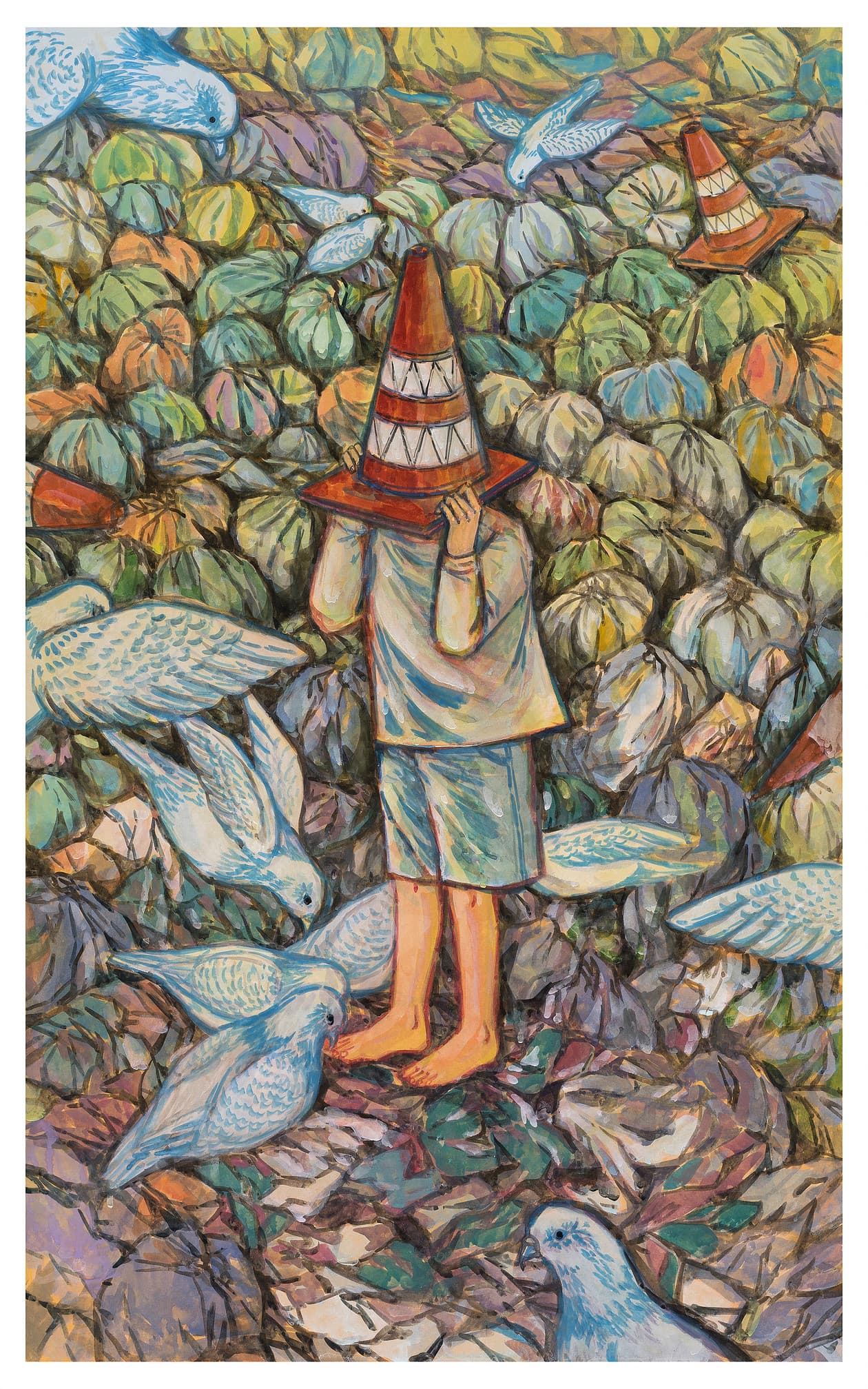 조민아, 홀로서기 (Standing alone)장지에 채색 92x56cm 2019