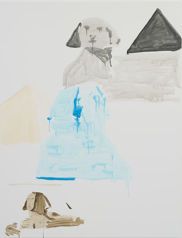 미나미카와 시몬, 세 개의 스핑크스, 2017, 캔버스에 아크릴릭, 145.5x112cm ©Shimon Minamikawa