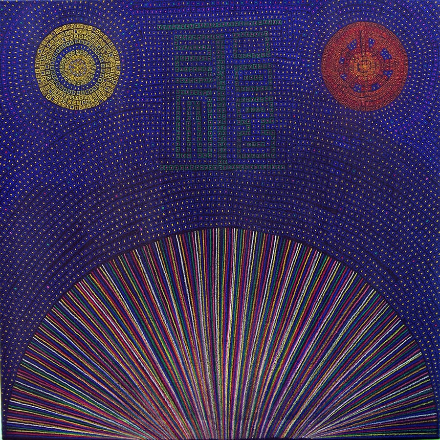 조은영, 네번째 밤_727x727 mm_철가루, 젯소, 색연필_2020
