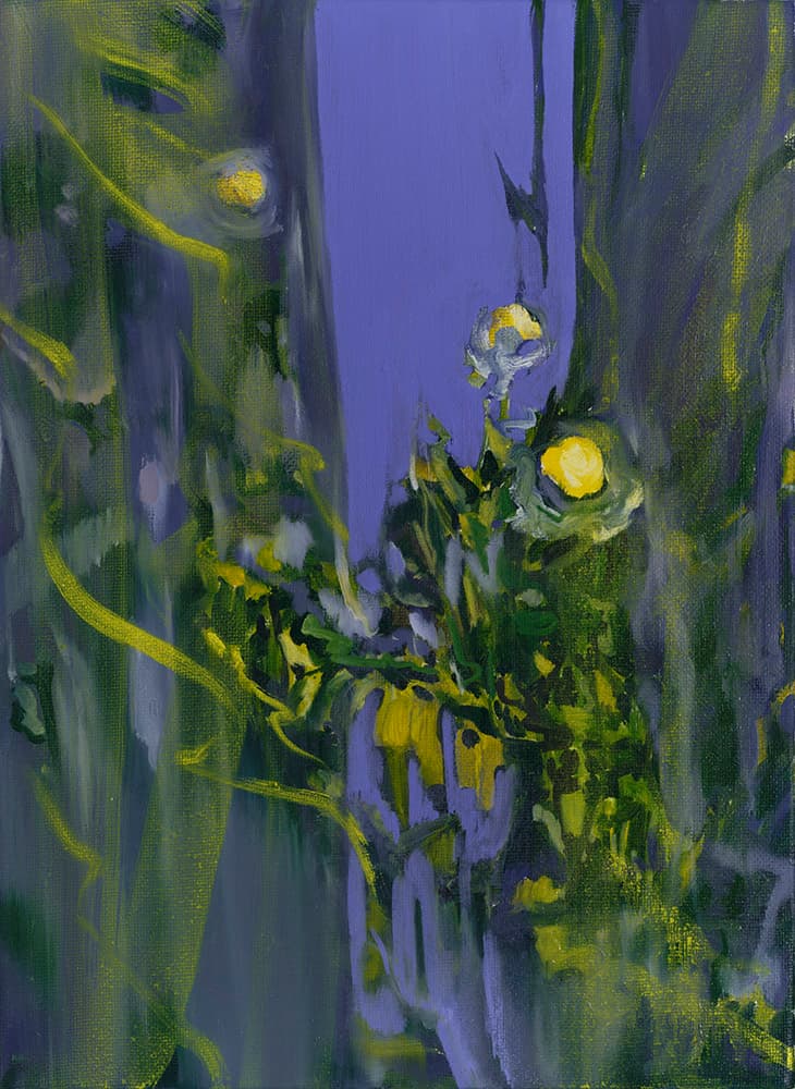 김지선, Dancing to the rhythm of sunlight, 2024, Oil and oil stick on canvas, 33.4x24.2cm