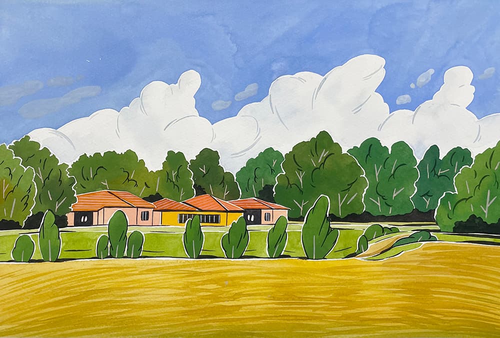 이미정, Train, Window, Aesthetic, Wallpaper IMG #07, watercolor on paper, each 24x35.5cm, 2021 ⓒ이미정