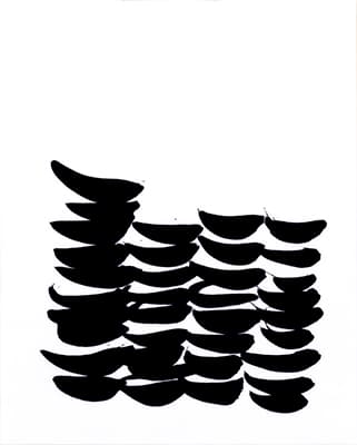 Lee Bae, Untitled, 2017, Acrylic medium with Charcoal black on canvas, 162.5 x 130 cm
