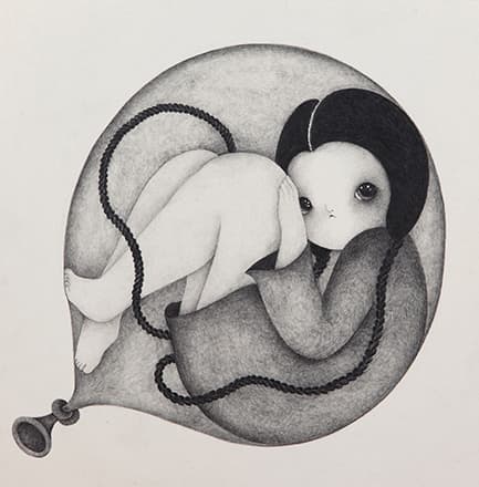 박성옥, 각별한 사이, 2015, 종이에 연필, 27x27cm