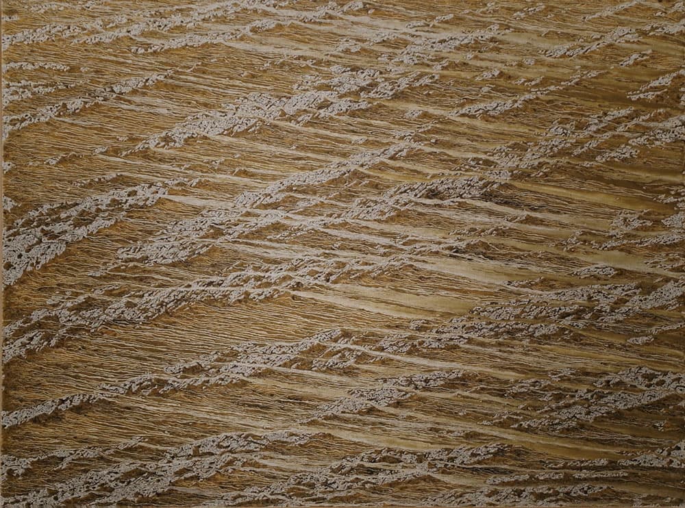 채성필, 익명의땅(120908), 캔버스에 은분, 흙, 수묵, 97x130cm, 2012