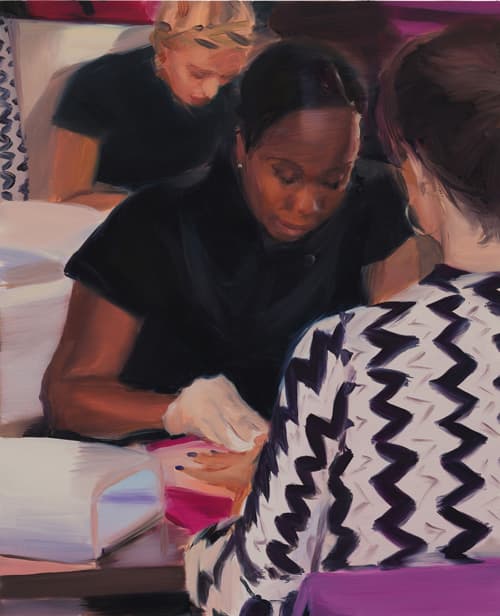 Caroline Walker, Gallery Gal_oil on board_55x45cm_2016