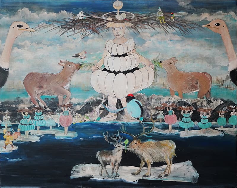 윤정원, 쾌락의 노래, 130x180cm, Acrylic on canvas, 2019