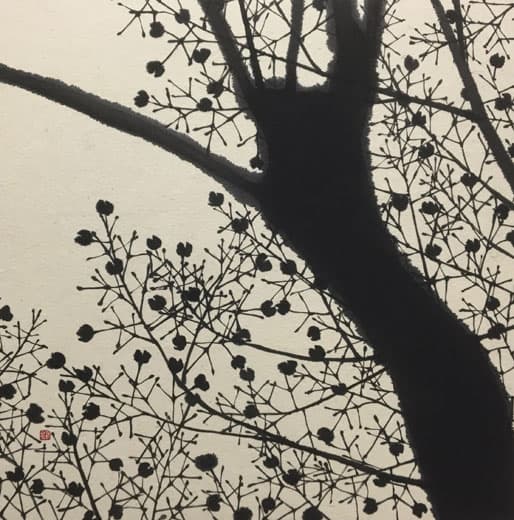 Arai Kei, 나무7 樹象０５ , Chinese ink on handmade paper , 30×30cm , 2017