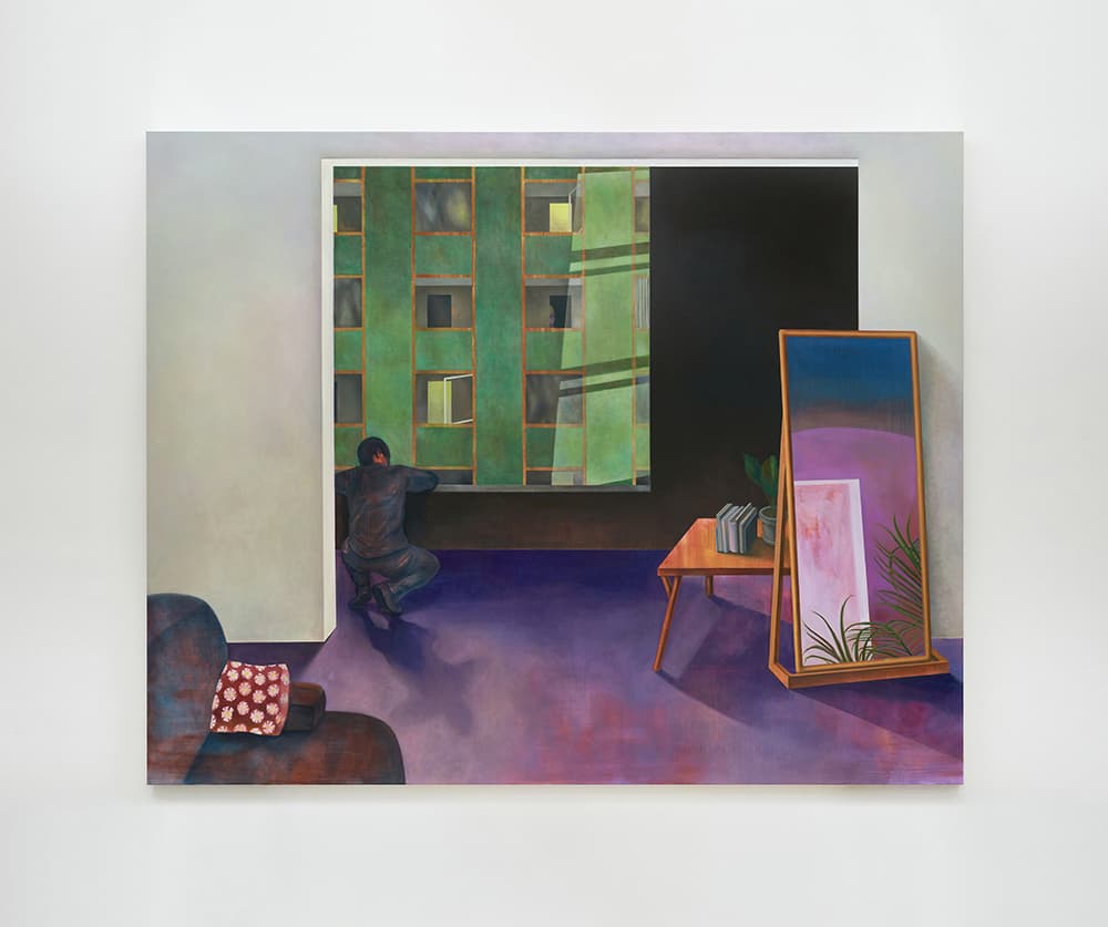 I Crouched down there, Peeking out the Window like a Peeping Tom, 181.8x227.3cm, oil on canvas, 2024