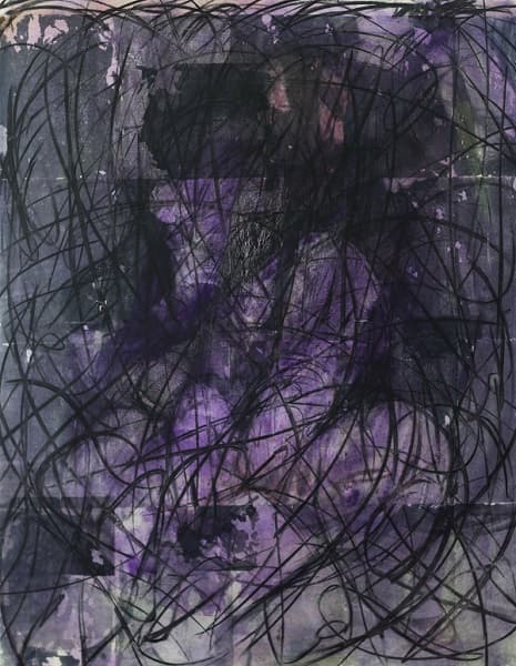 이진우, 여자-01_Female-01, 캔버스에 Pigment transfer, 유화물감, 목탄, 에폭시, 91cm x 116.8cm, 2017