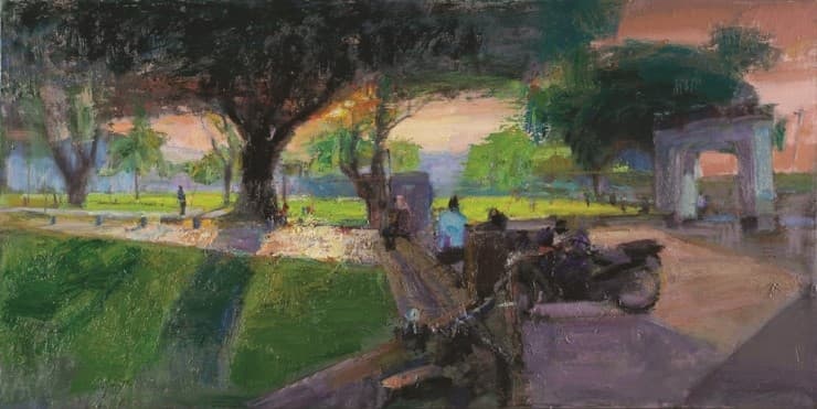 박성완, Padang Kota Lama 122x61cm oil on canvas 2017