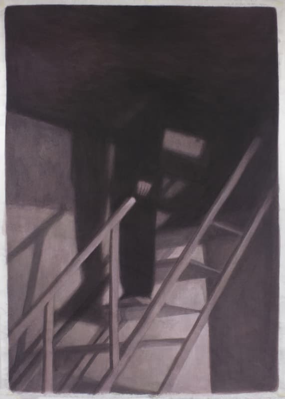 양유연, Stuck, 순지에 아크릴 채색, 136.5x98cm, 2016