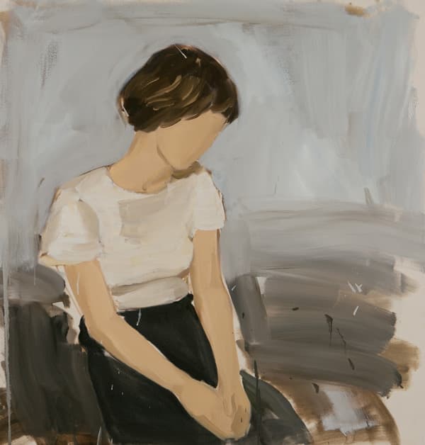 Gideon Rubin, Untitled(Black skirt), 2013, Oil on canvas, 107.5 x 102 cm