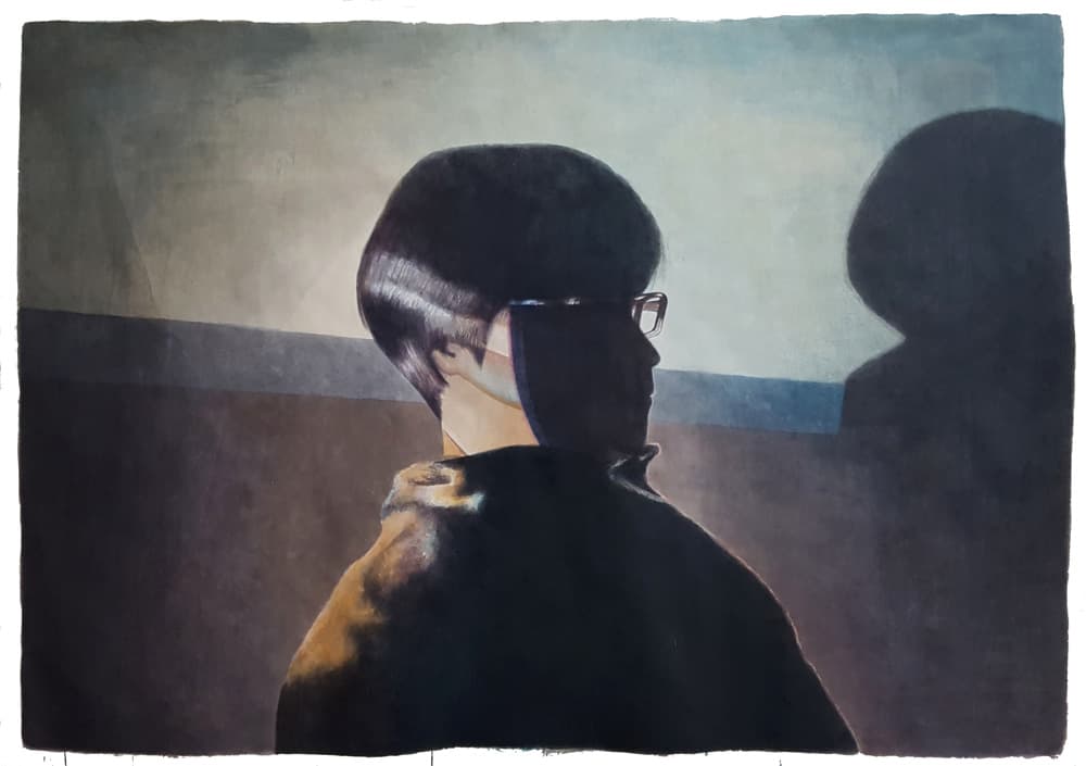 양유연, 빔, 2020, 장지에 아크릴릭, 150x210cm