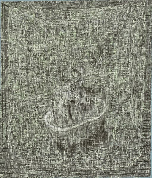 유근택, <방>, 2017, 한지에 수묵채색, 168.5x145cm