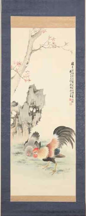 쌍계도 (雙鷄圖), 1900년, 안중식 작, 국립민속박물관