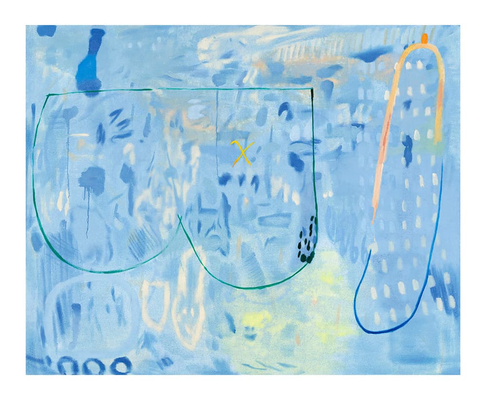 박경률, 〈그림102(청색)〉, 2021. 황마에 오일, 182 x 227 cm.이미지 출처: 원앤제이 갤러리